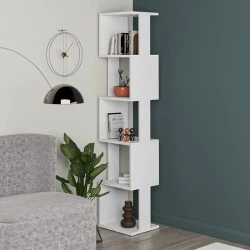 Βιβλιοθήκη Piri Megapap χρώμα λευκό 35x30x161εκ.