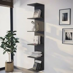 Ogden Megapap melamine bookcase in anthracite color 34,5x30x180cm. Ogden Megapap melamine bookcase in anthracite color 34,5x30x180cm.