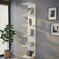 Βιβλιοθήκη - Ραφιέρα τοίχου Ogden Megapap χρώμα λευκό 34,5x30x180εκ. Βιβλιοθήκη - Ραφιέρα τοίχου Ogden Megapap χρώμα λευκό 34,5x30x180εκ.