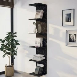 Ogden Megapap melamine bookcase in black marble effect color 34,5x30x180cm. Ogden Megapap melamine bookcase in black marble effect color 34,5x30x180cm.