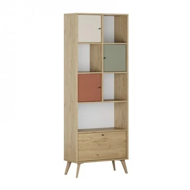 Terra Megapap melamine bookcase in florida oak color 67x30x181cm.