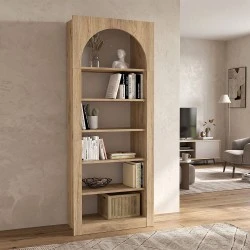 Βιβλιοθήκη Voila Megapap χρώμα sepet oak 74x35x180εκ.