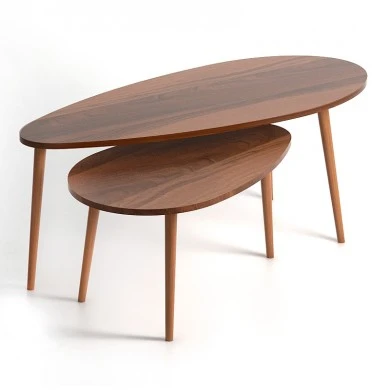 Elips Megapap melamine side tables in walnut color 116x46x46cm.