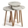 Roma Megapap melamine side tables in marble effect color