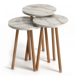 Roma Megapap melamine side tables in marble effect color