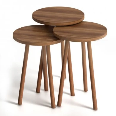 Roma Megapap melamine side tables in walnut color