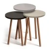 Roma Megapap melamine side tables in white - cappuccino - brown color
