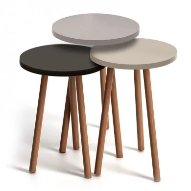 Roma Megapap melamine side tables in white - cappuccino - brown color