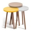 Roma Megapap melamine side tables in white - cappuccino - yellow color