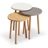 Roma Megapap melamine side tables in white - cappuccino - oak color
