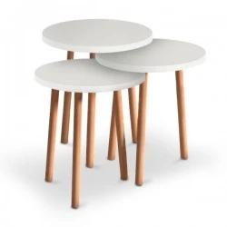 Roma Megapap melamine side tables in white color