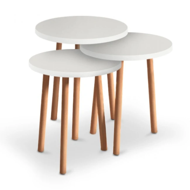 Roma Megapap melamine side tables in white color