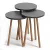 Roma Megapap melamine side tables in dark marble effect color