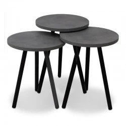 Roma Megapap melamine side tables in retro grey color