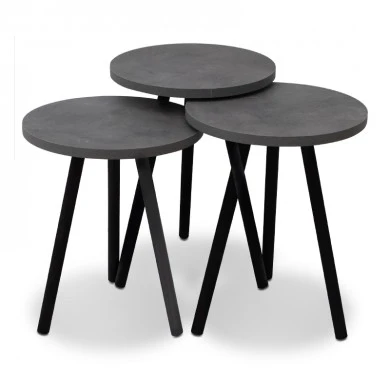 Roma Megapap melamine side tables in retro grey color