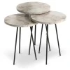 Select Megapap metallic - melamine side tables in beige marble effect color