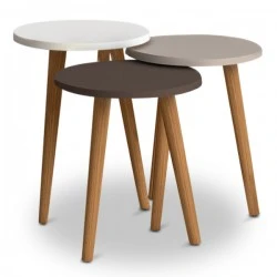 Soul Megapap melamine side tables in white - cappuccino - brown color Soul Megapap melamine side tables in white - cappuccino - brown color
