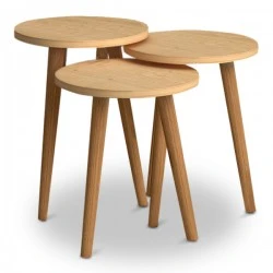 Soul Megapap melamine side tables in oak color Soul Megapap melamine side tables in oak color