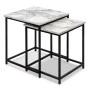 Florence Megapap side tables zigon set of 2 Mdf - metallic color beige marble effect 46x46x50cm.