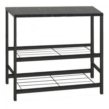 Mulligan Megapap metallic - melamine side table  in black - marble effect color 80x40x80cm.