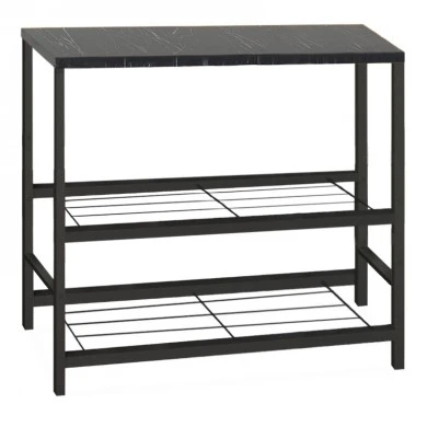 Mulligan Megapap metallic - melamine side table  in black - marble effect color 80x40x80cm.