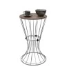 Girene Megapap metallic - Mdf side table in silver - black color 32x32x58cm.