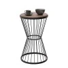 Hoffman Megapap metallic - Mdf side table in walnut - black color 35x35x58cm.