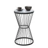 Hoffman Megapap metallic - Mdf side table in black - white marble effect color 35x35x58cm.