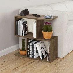 Homemania Megapap melamine side table in light brown color 60x20x60cm.