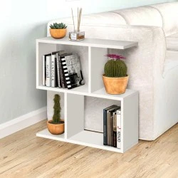 Homemania Megapap melamine side table in white color 60x20x60cm.
