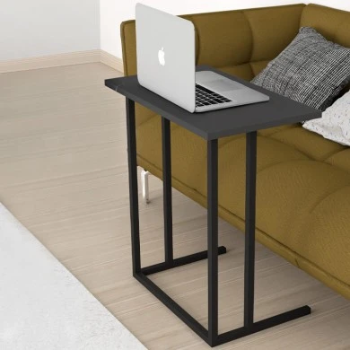 Jango Megapap metallic - melamine side table in black - anthracite color 60x35,5x65,5cm.