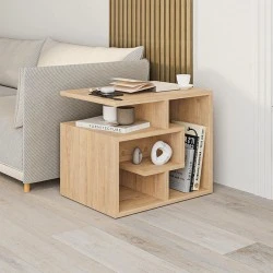 Labirent Megapap melamine side table in oak color 54x40x45cm.