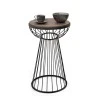 Mantare Megapap metallic - Mdf side table in walnut - black color 35x35x58cm.
