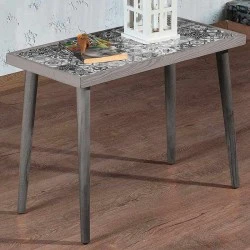 Mayra Megapap wooden - ceramic side table in grey color 62x32x45cm.