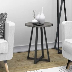 Pedro Megapap metallic - melamine side table in anthracite color 44x44x58cm.