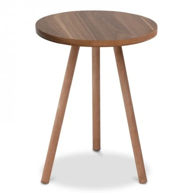 Roma Megapap melamine side table in walnut color 33,5x33,5x46cm.