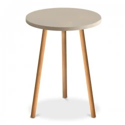 Βοηθητικό τραπεζάκι Roma Megapap χρώμα κρεμ 33,5x33,5x46εκ.