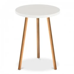 Βοηθητικό τραπεζάκι Roma Megapap χρώμα λευκό 33,5x33,5x46εκ.