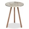 Βοηθητικό τραπεζάκι Roma Megapap από μελαμίνη χρώμα μπεζ εφέ μαρμάρου 33,5x33,5x46εκ.