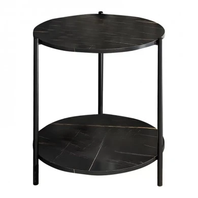 Coffee table Rhythm MDF color black marble-black D48x60cm