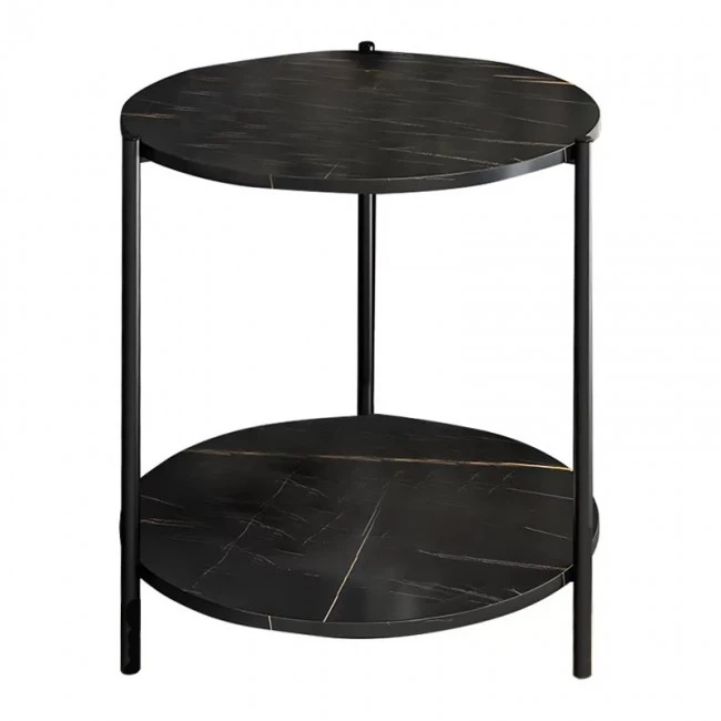Coffee table Rhythm MDF color black marble-black D48x60cm