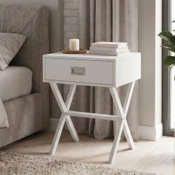 Κομοδίνο Wick MDF χρώμα λευκό 40x40x55εκ. Κομοδίνο Wick MDF χρώμα λευκό 40x40x55εκ.