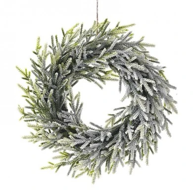SNOWY PLASTIC WREATH 30CM
