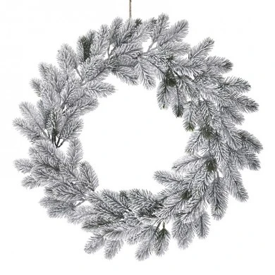 XMAS SNOWY FIR WREATH D53CM