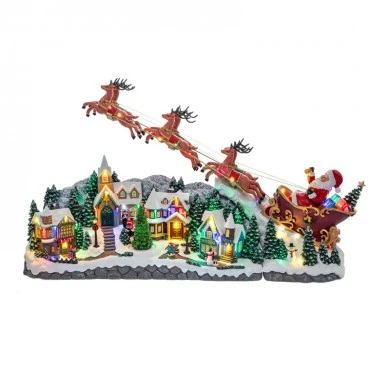 CHRISTMAS ANIMATED VILLAGE REINDEERS WITH ADAPTOR 97.5X25.5X47CM