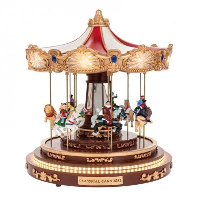 XMAS ANIMATED CAROUSEL WITH LED LIGHTS, INCLUDING ADAPTOR 30X30X33CM