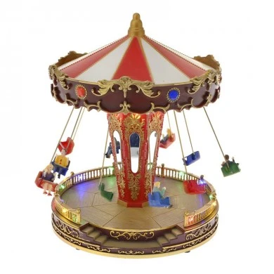 CHRISTMAS CAROUSEL WITH LED LIGHTS AND MUSIC 21X27CM