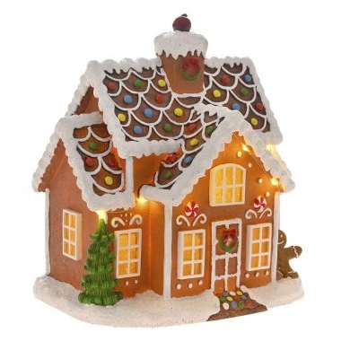 XMAS CANDY HOUSE WITH LED LIGHTS 25X17X27CM