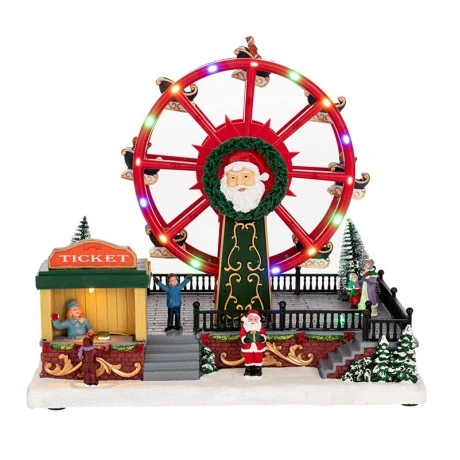 XMAS SCENE WITH ANIMATED FERRIS WHEEL AND LED LIGHTS, INCLUDING ADAPTOR 30X20X28CM