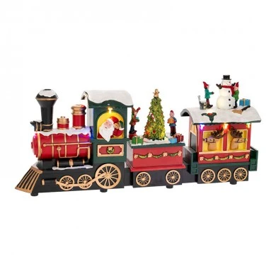 XMAS ANIMATED TRAIN WITH LED LIGHTS AND MOVEMENT AND ADAPTOR 38Χ8Χ17CM